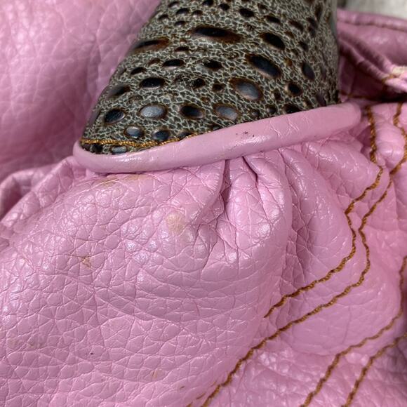 La Philipe faux croc handle oversized pink hobo bag - Picture 7 of 15